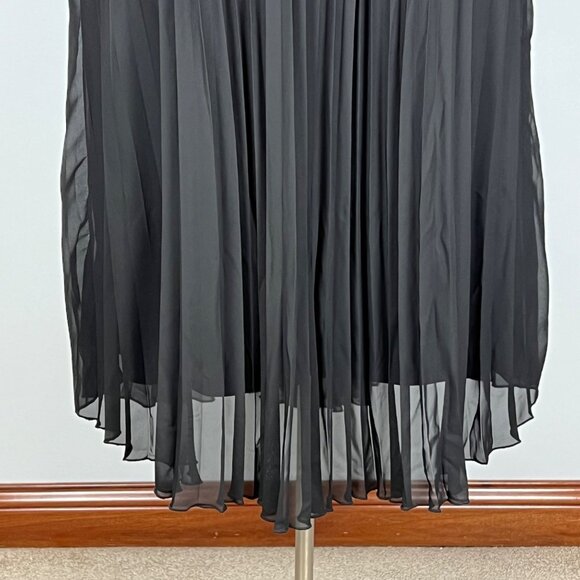 WD.NY Womens Plus Black Pleated Maxi Skirt Full Chiffon size 1X - Picture 7 of 11